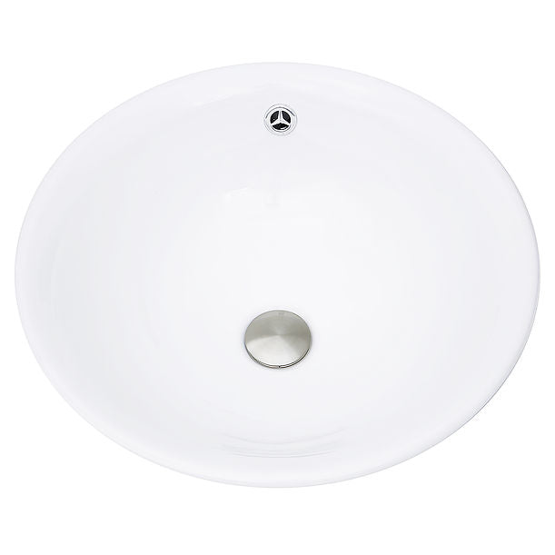 Nantucket 17" Round White Vessel Sink With Overflow NSV218