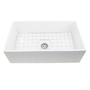 Nantucket T-FCFS33 33" Farmhouse Fireclay Sink with Drain and Grid