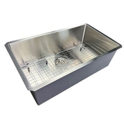 Nantucket SR3219-16 - 32" Pro Series Large Rectangle Single Bowl Undermount Small Radius Stainless Steel Kitchen Sink