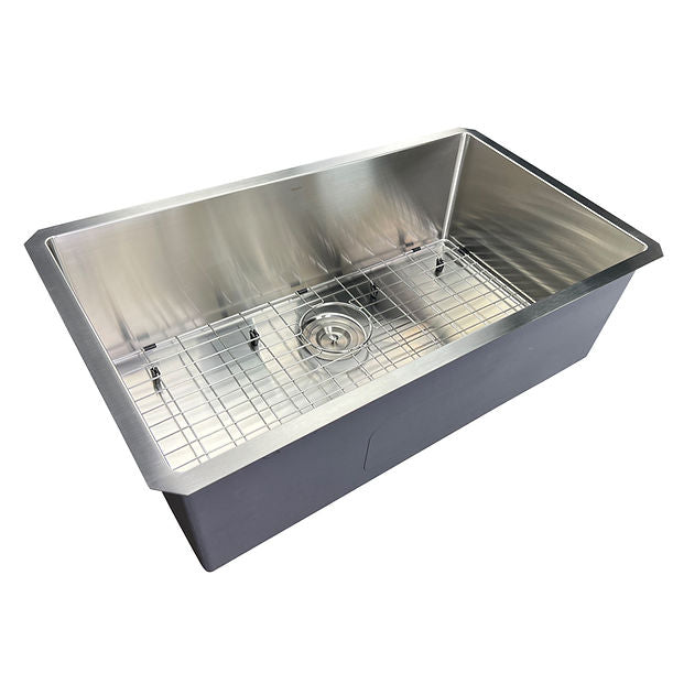 Nantucket SR3219-16 - 32" Pro Series Large Rectangle Single Bowl Undermount Small Radius Stainless Steel Kitchen Sink