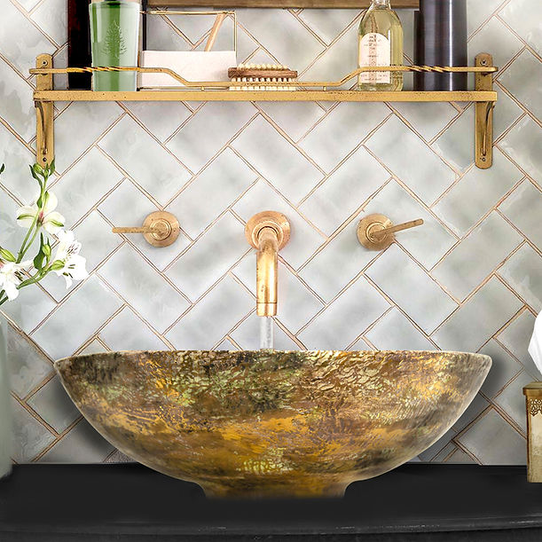 Nantucket Drake Fireclay Hand-decorated Vanity Sink