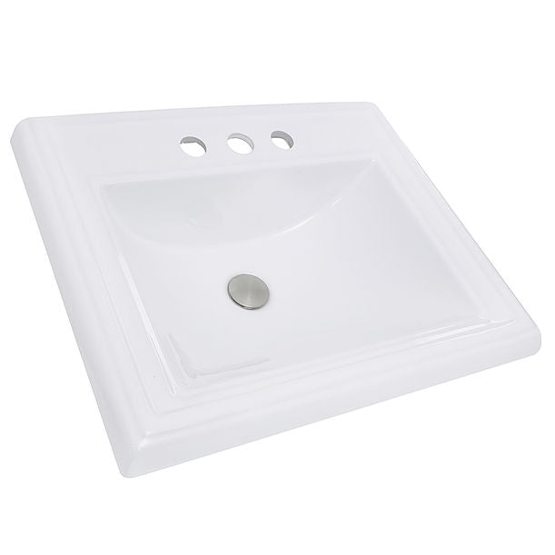 Nantucket 23" Rectangular Drop-In Ceramic Vanity Sink DI-2418-R4