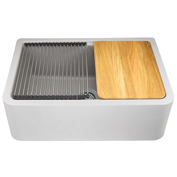 Nantucket 30" Reversible Workstation Granite Composite Apron Sink with Accessory Pack