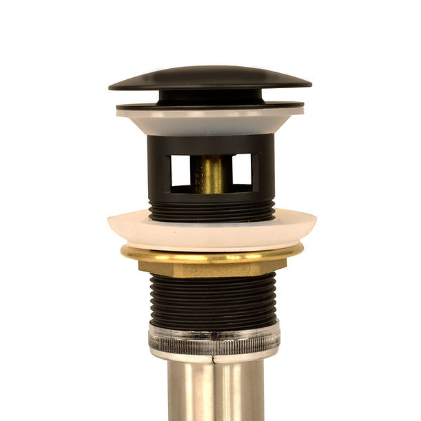 Nantucket Matte Black Finish Umbrella Drain With Overflow NS-UDMB-OF