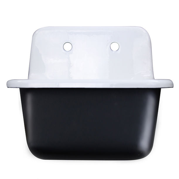 Nantucket 22in Cast Iron Highback Utility Sink White/Black
