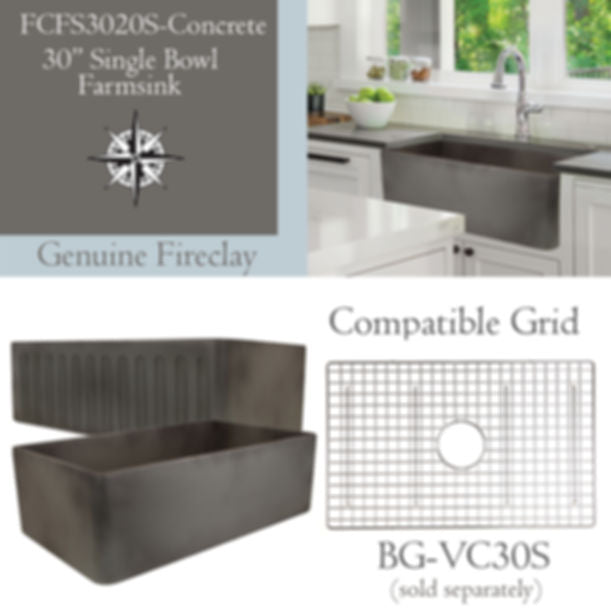 Nantucket 30" Farmhouse Fireclay Sink