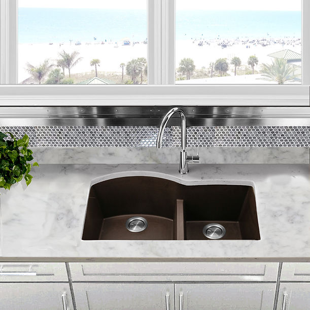 Nantucket 60/40 Double Bowl Undermount Granite Composite
