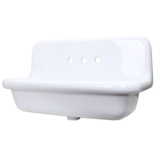 Nantucket Fireclay Utility Sink in all white NS-VCU36