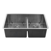 Nantucket Pro Series Large Rectangle Double Bowl Undermount Small Radius Corners Stainless Steel Kitchen Sink
