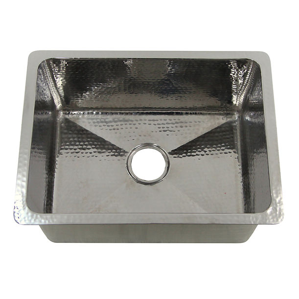 Nantucket 23" Hammered Stainless Steel Rectangle Kitchen/Laundry Sink