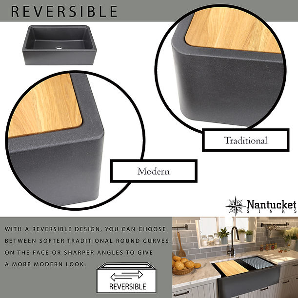 Nantucket 30" Reversible Workstation Granite Composite Apron Sink with Accessory Pack