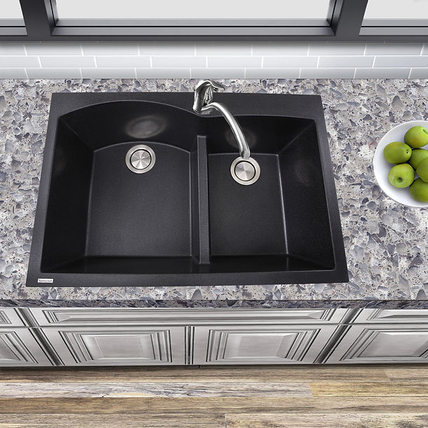 Nantucket 60/40 Double Bowl Dual-mount Granite Composite