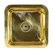 Nantucket SQRB-7 16.62" Hammered Brass Square Undermount Bar Sink