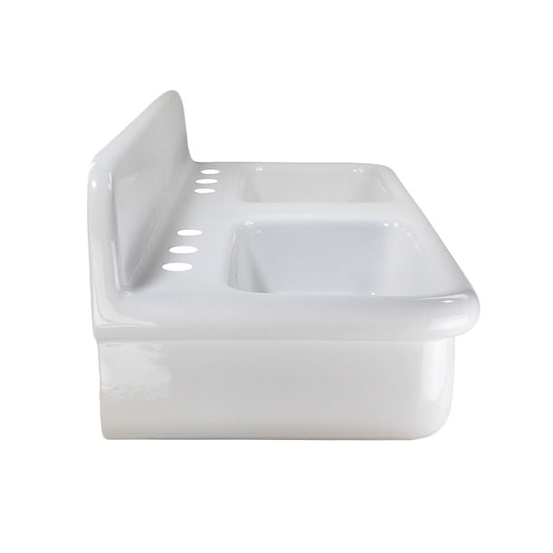 Nantucket Fireclay 30s Style Double Bowl Sink with White Bowls