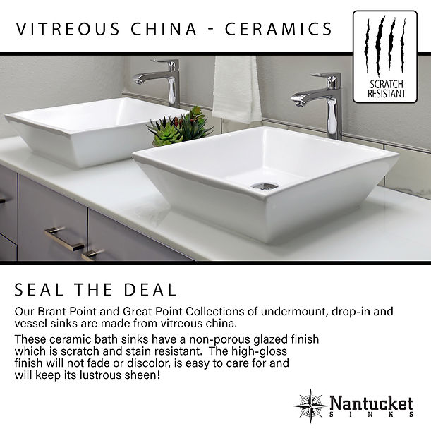 Nantucket 23" Rectangular Drop-In Ceramic Vanity Sink DI-2418-R1