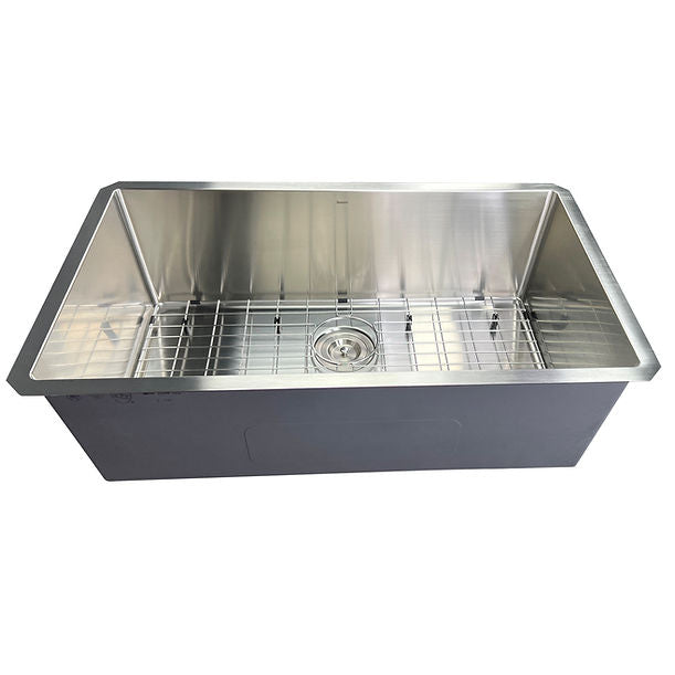 Nantucket SR3219-16 - 32" Pro Series Large Rectangle Single Bowl Undermount Small Radius Stainless Steel Kitchen Sink