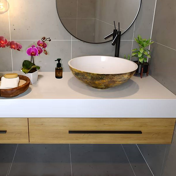 Nantucket Drake Fireclay Hand-decorated Vanity Sink