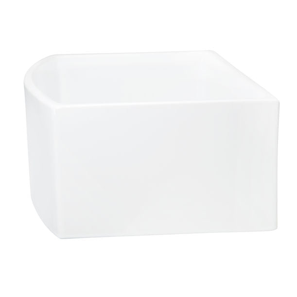 Nantucket Italian Made Fine Fireclay Curved Apron Farmer Sink in White