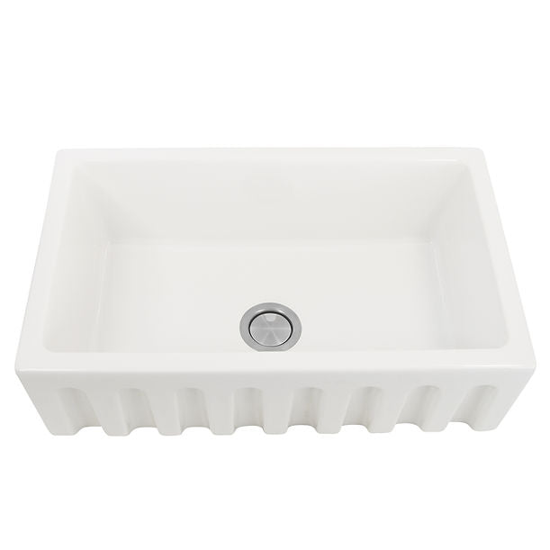 Orleans Collection Italian Fireclay 30" Fireclay Farmhouse Sink