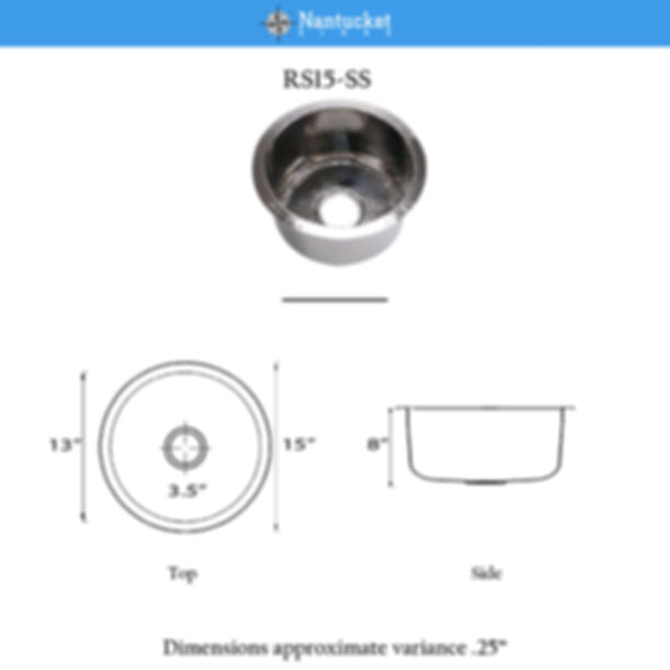 Nantucket RS15-UB 15" Hand Hammered Round Sink