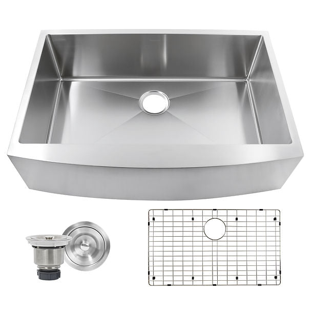 Nantucket Apron332210-SR-16 - 33" Pro Series Small Radius Farmhouse Apron Front Stainless Steel Sink