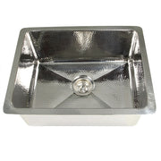 Nantucket 23" Hammered Stainless Steel Rectangle Kitchen/Laundry Sink