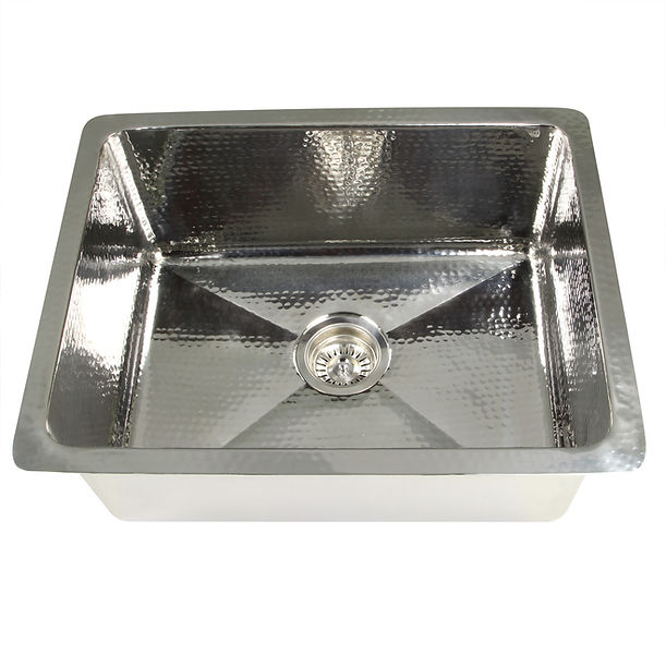 Nantucket 23" Hammered Stainless Steel Rectangle Kitchen/Laundry Sink