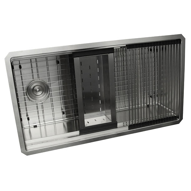 Nantucket SR-PS-3220-OSD - 32" ProfessioN/Al Prep Station Small Radius Undermount Stainless Kitchen Sink with Accessories