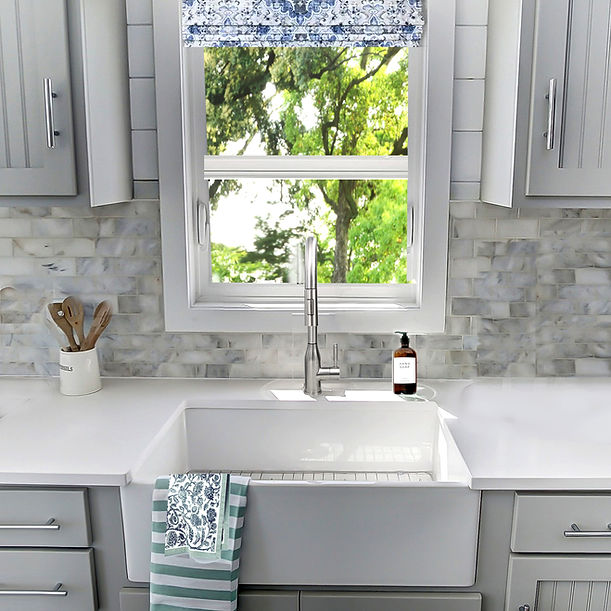 Nantucket - T-FCFS30 30" White Fireclay Farmhouse Kitchen Sink