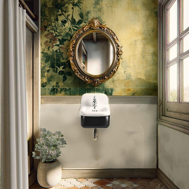 Victorian Collection White 20" Wall Mount Sink with holes for deck mounted faucets