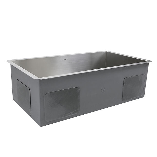 Nantucket ZR3218-OSD - 32" Pro Series Large Rectangle Single Bowl Undermount Small Radius Stainless Steel Kitchen Sink, Offset Drain