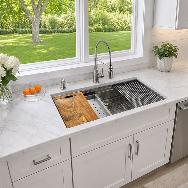 Nantucket SR-PS-4220-16 - 42" Pro Series Prep Station Single Bowl Undermount Stainless Steel Kitchen Sink with Compatible Accessories
