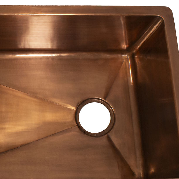 Nantucket STEPPE3918 Pro Series Undermount Smooth Copper Kitchen Sink with Compatible Accessories