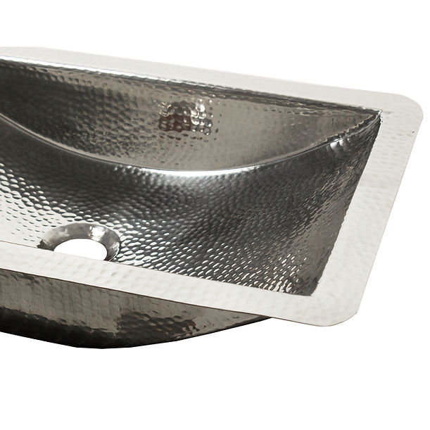 Nantucket TRS Hand Hammered Stainless Steel Rectangle Undermount Bathroom Sink