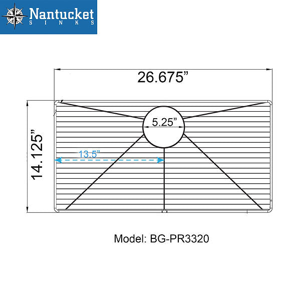Nantucket Stainless Steel Bottom Grid BG-PR3320