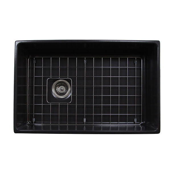 Nantucket 30" Farmhouse Fireclay Sink with Drain and Grid