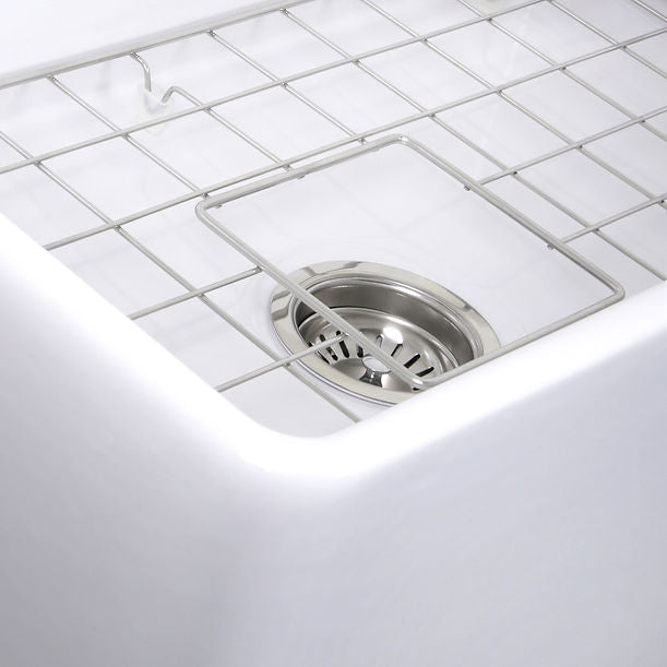 Nantucket - T-FCFS30 30" White Fireclay Farmhouse Kitchen Sink