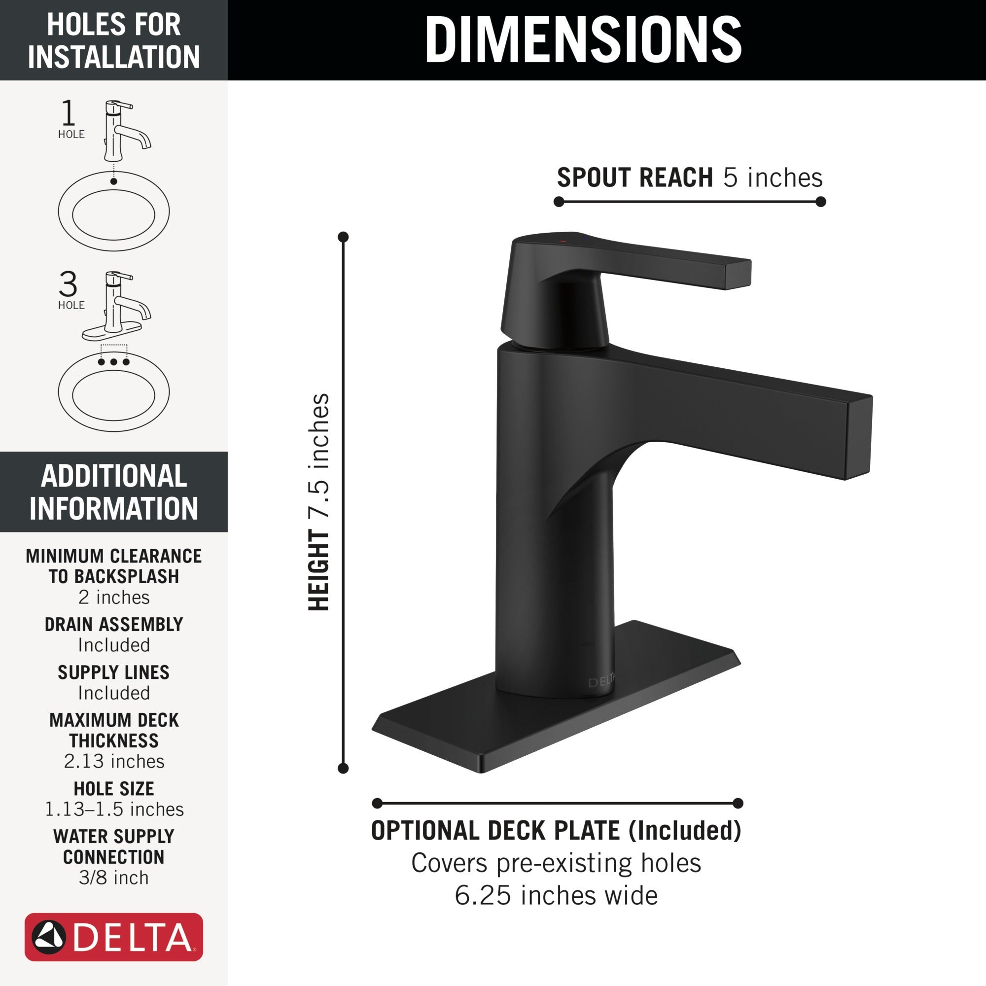 Delta Zura® Single Handle Bathroom Faucet