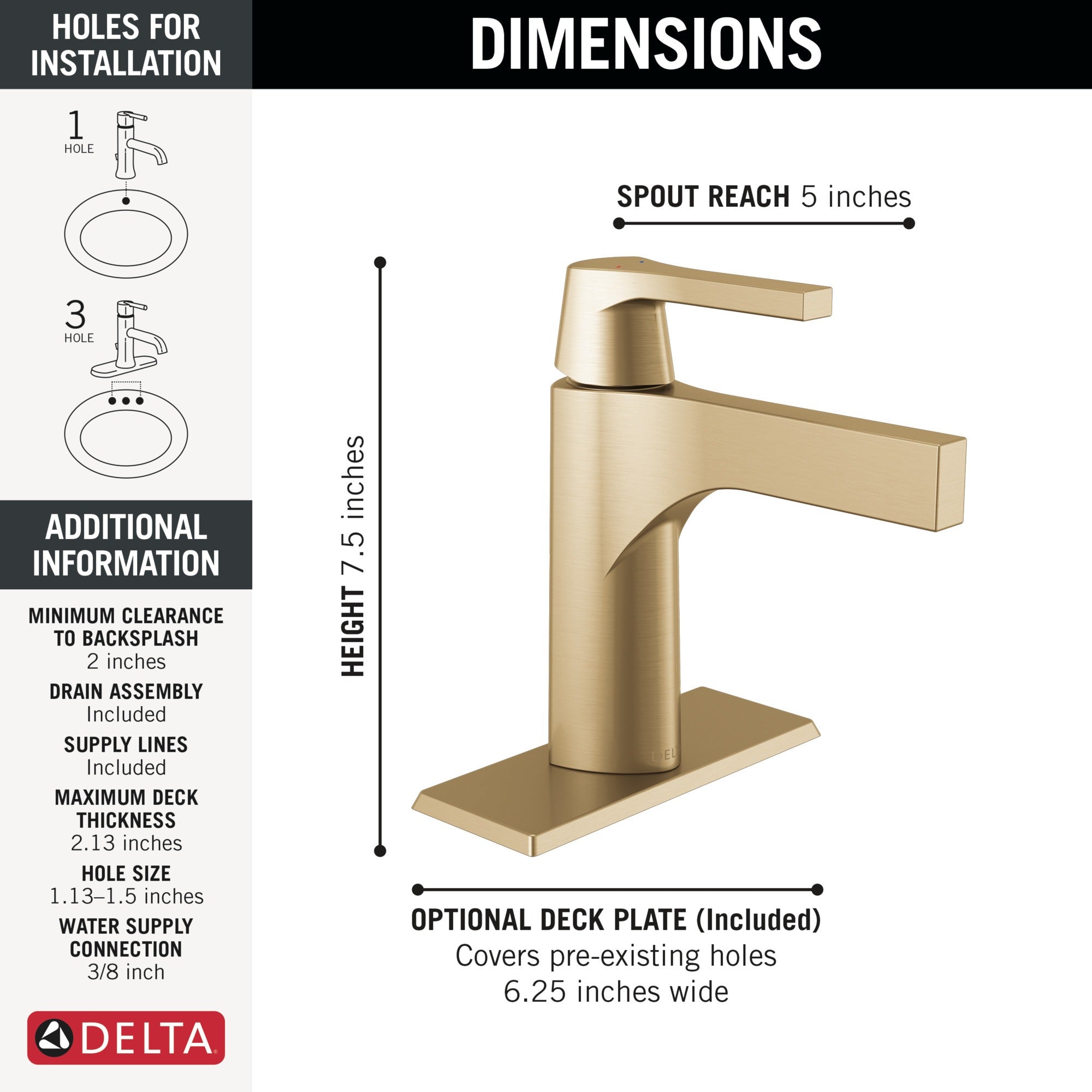 Delta Zura® Single Handle Bathroom Faucet