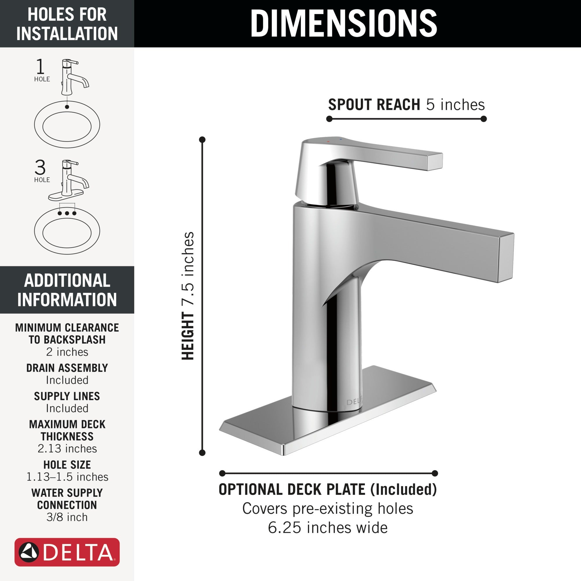 Delta Zura® Single Handle Bathroom Faucet