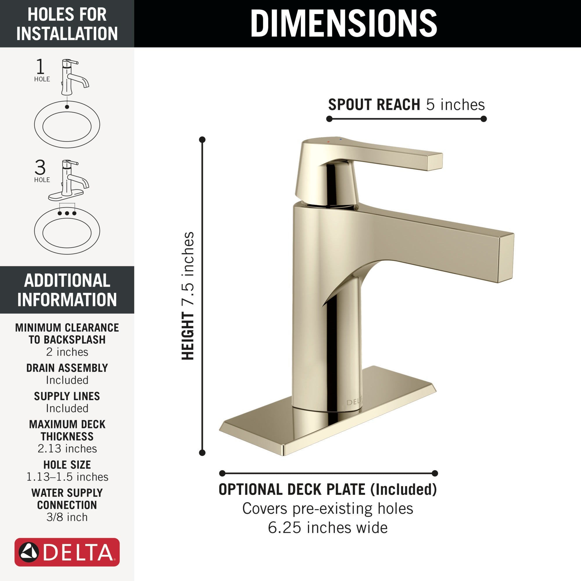Delta Zura® Single Handle Bathroom Faucet