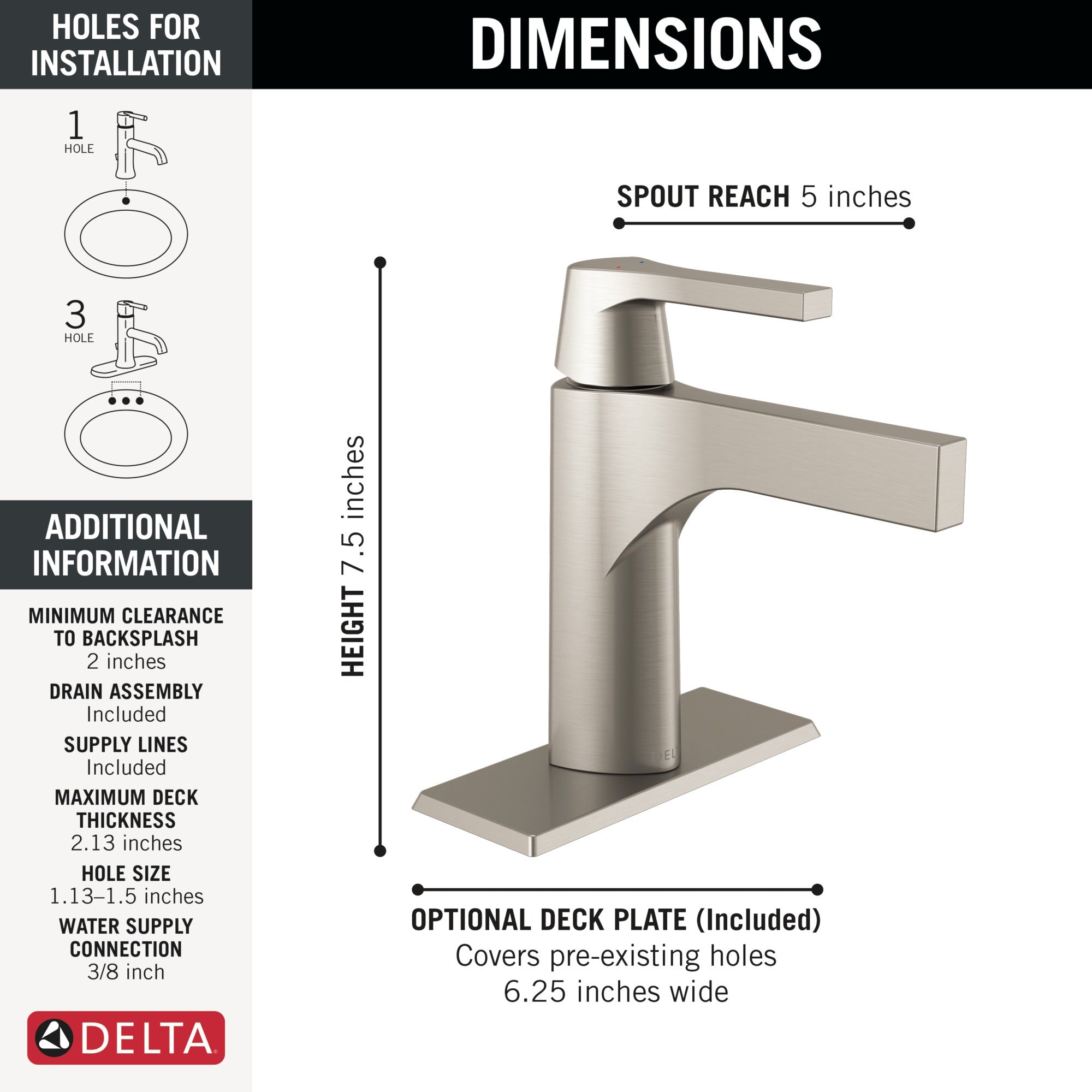 Delta Zura® Single Handle Bathroom Faucet