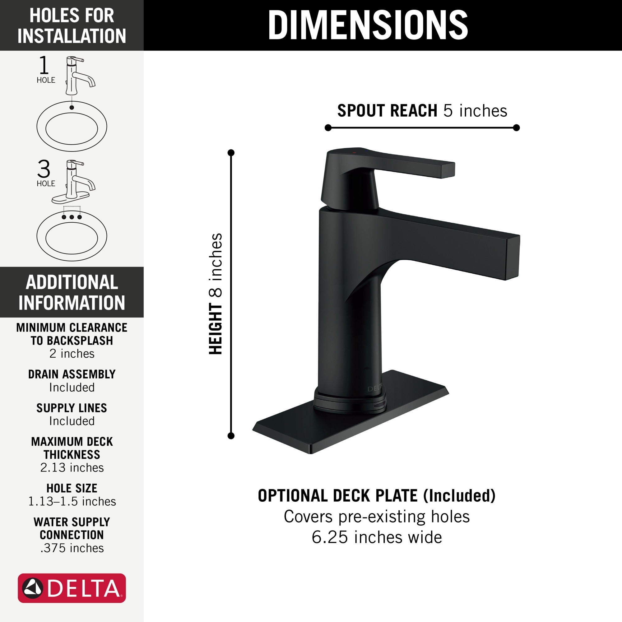Delta Zura® Touch2O® Bathroom Faucet with Touchless Technology