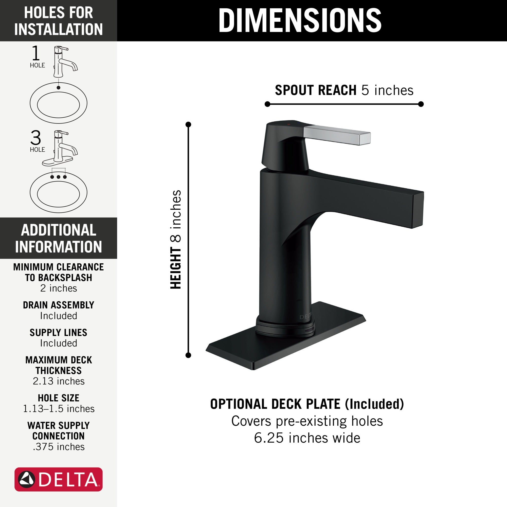 Delta Zura® Touch2O® Bathroom Faucet with Touchless Technology