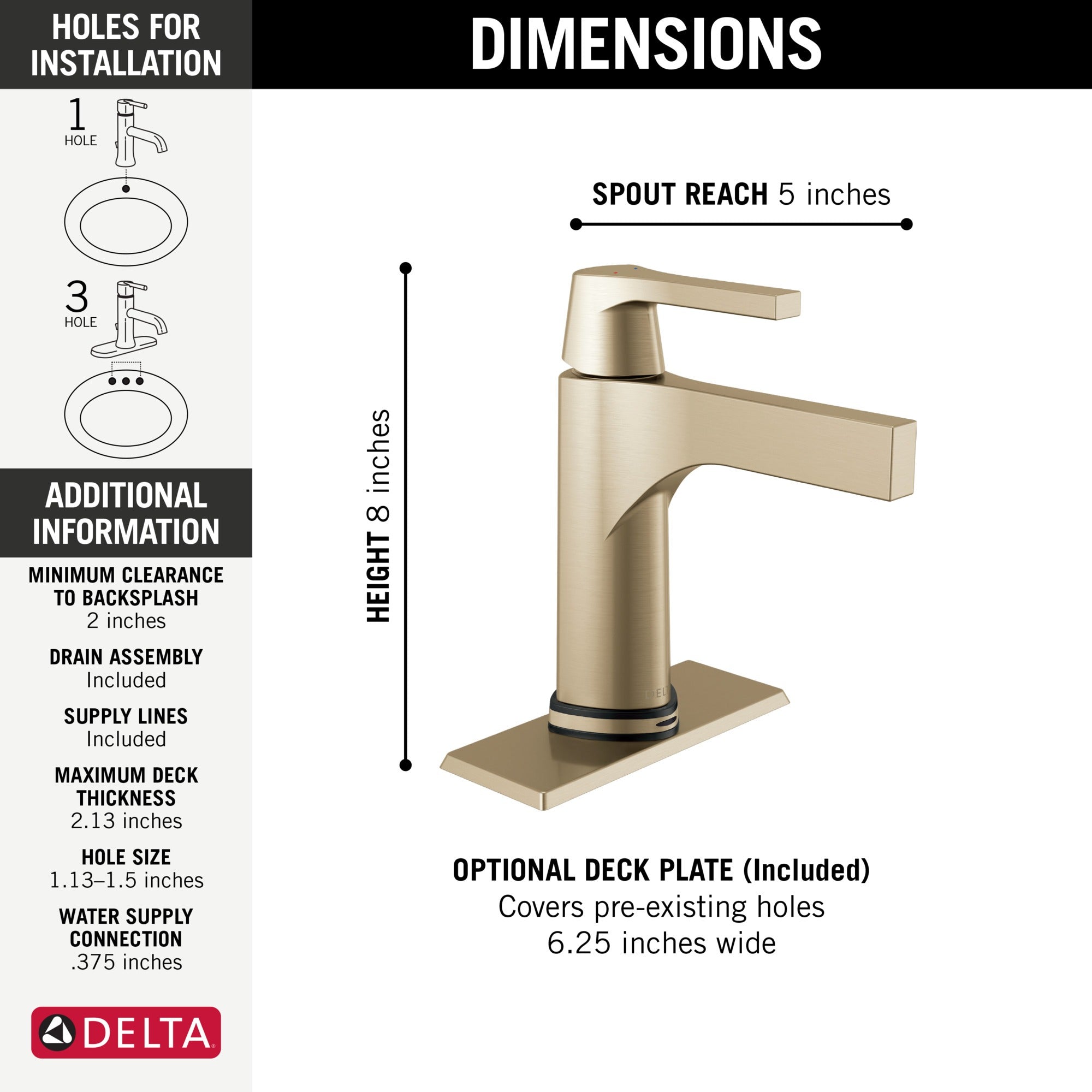 Delta Zura® Touch2O® Bathroom Faucet with Touchless Technology