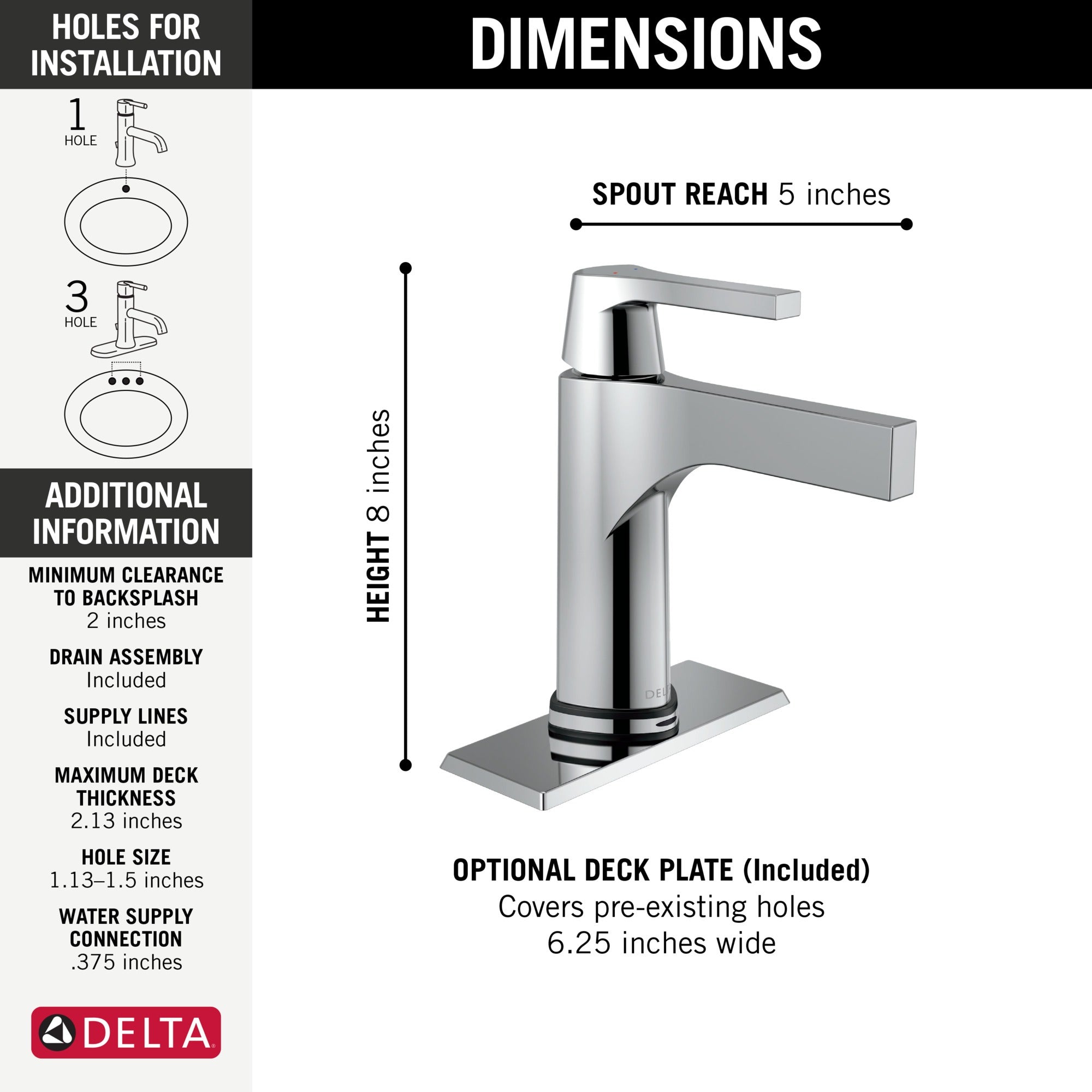 Delta Zura® Touch2O® Bathroom Faucet with Touchless Technology