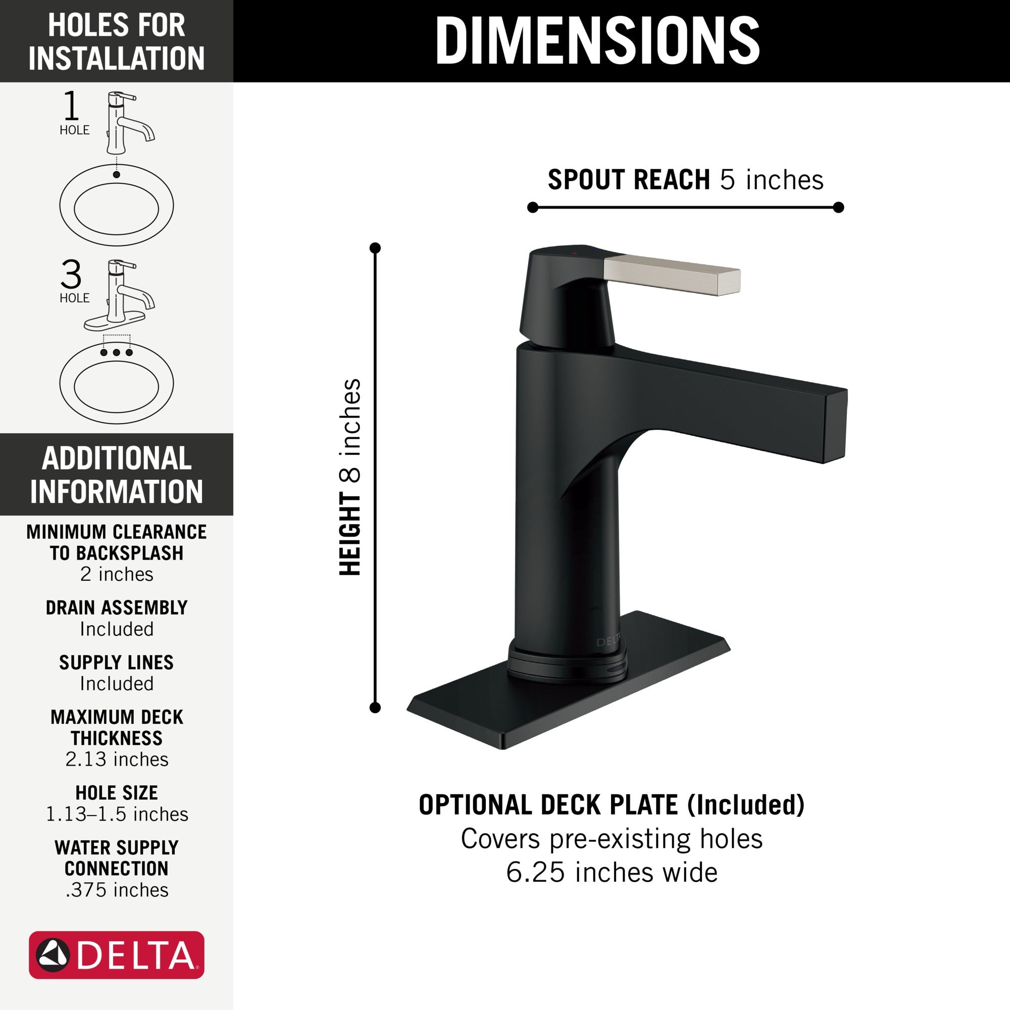 Delta Zura® Touch2O® Bathroom Faucet with Touchless Technology