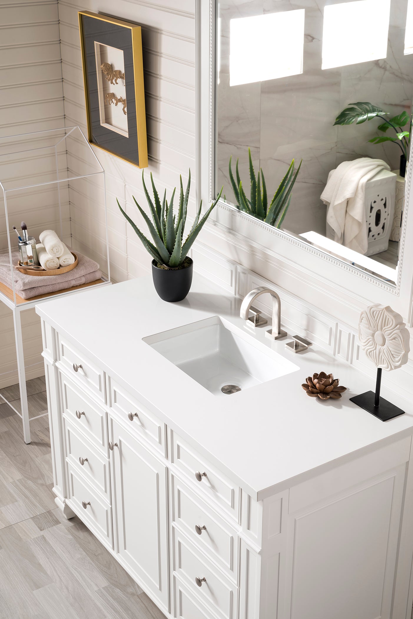 James Martin Bristol 48" Single Vanity in Bright White with 3cm Countertop