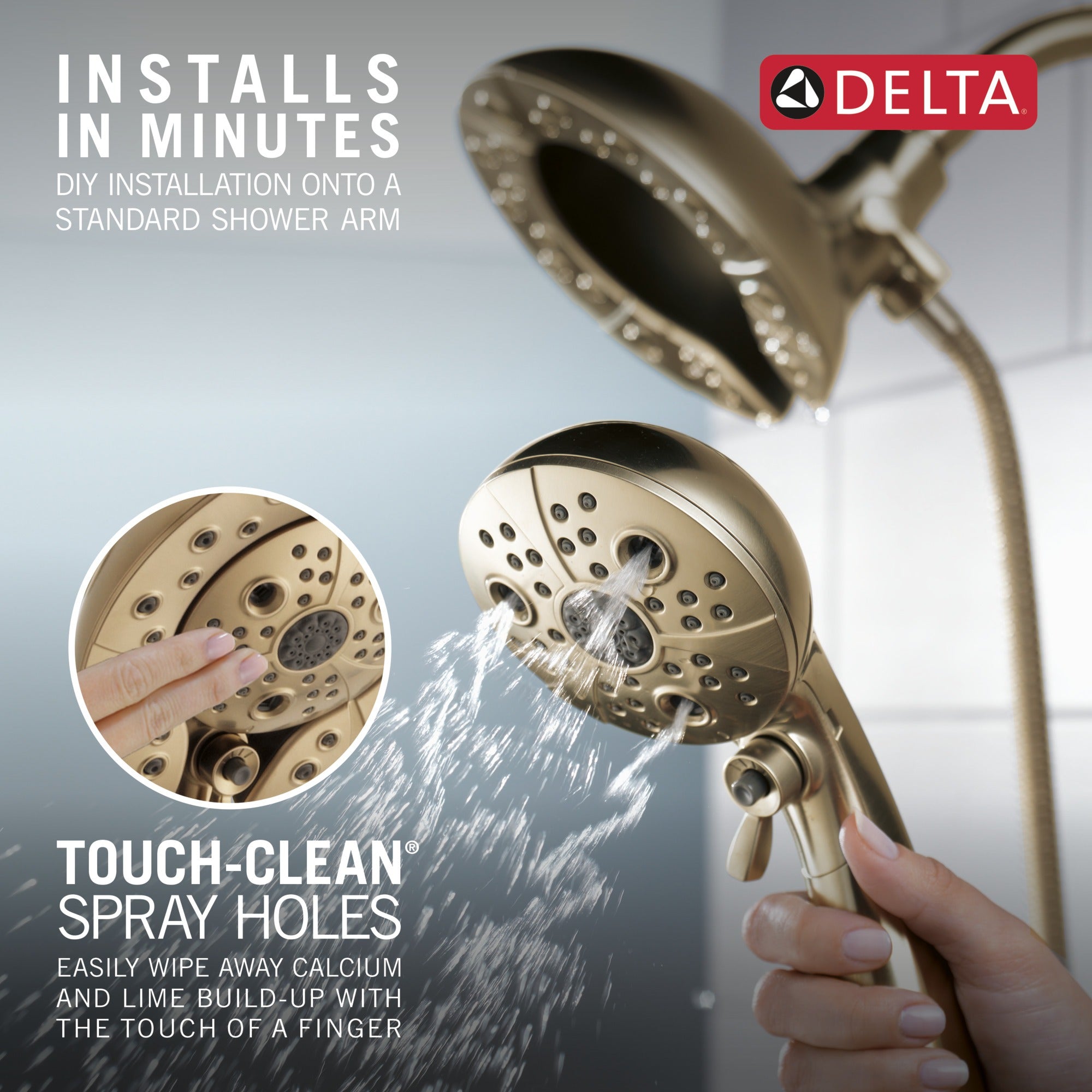Delta Universal Showering Components H2Okinetic® In2ition® 5-Setting Two-In-One Shower