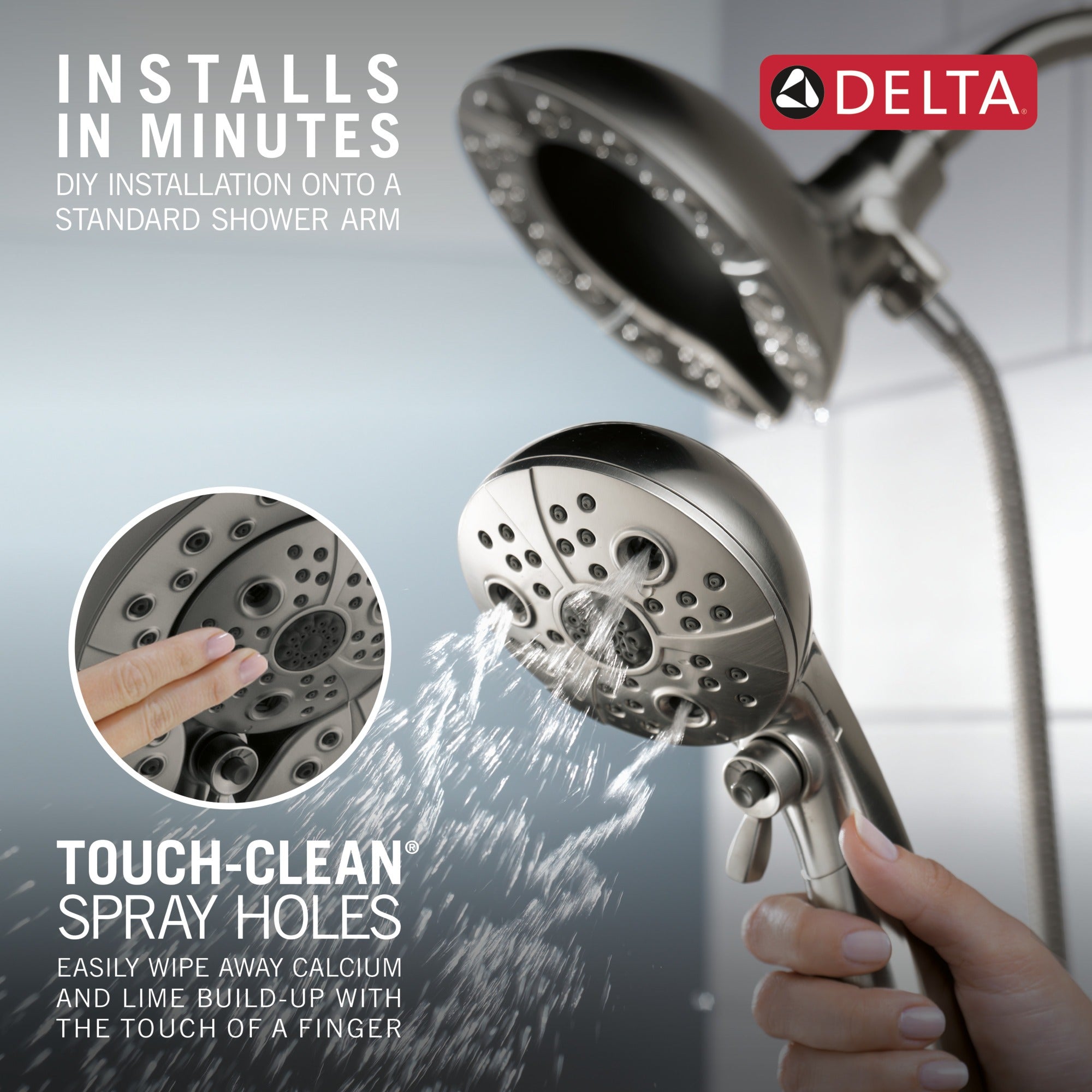 Delta Universal Showering Components H2Okinetic® In2ition® 5-Setting Two-In-One Shower